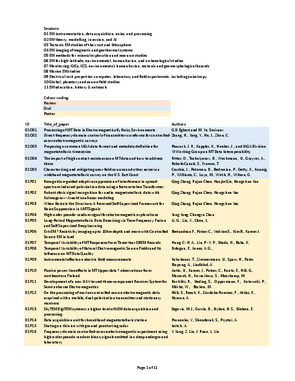 List of presentations (20260715)