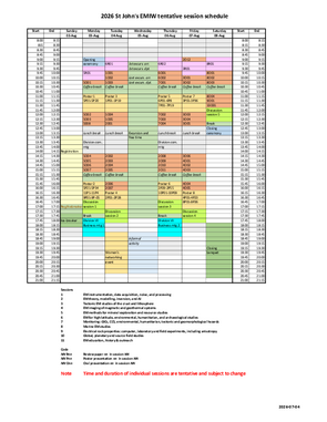 Tentative schedule (20260702)
